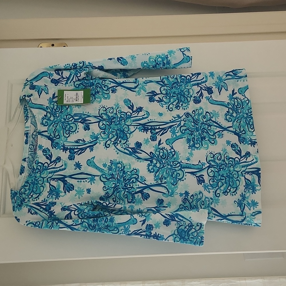 Lilly Pulitzer Andie Top, Resort White, Back It Up, Size S